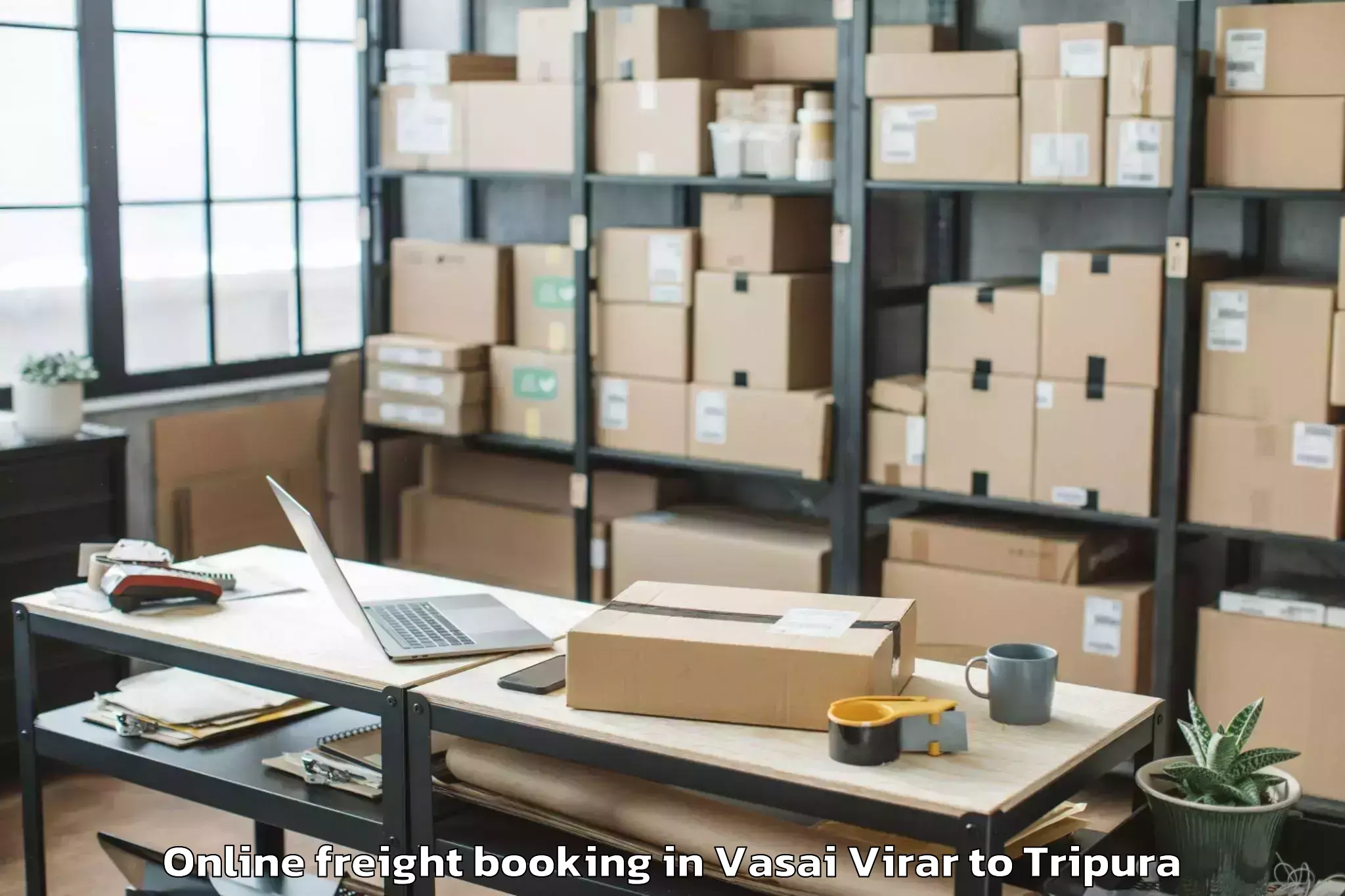 Quality Vasai Virar to Teliamura Online Freight Booking